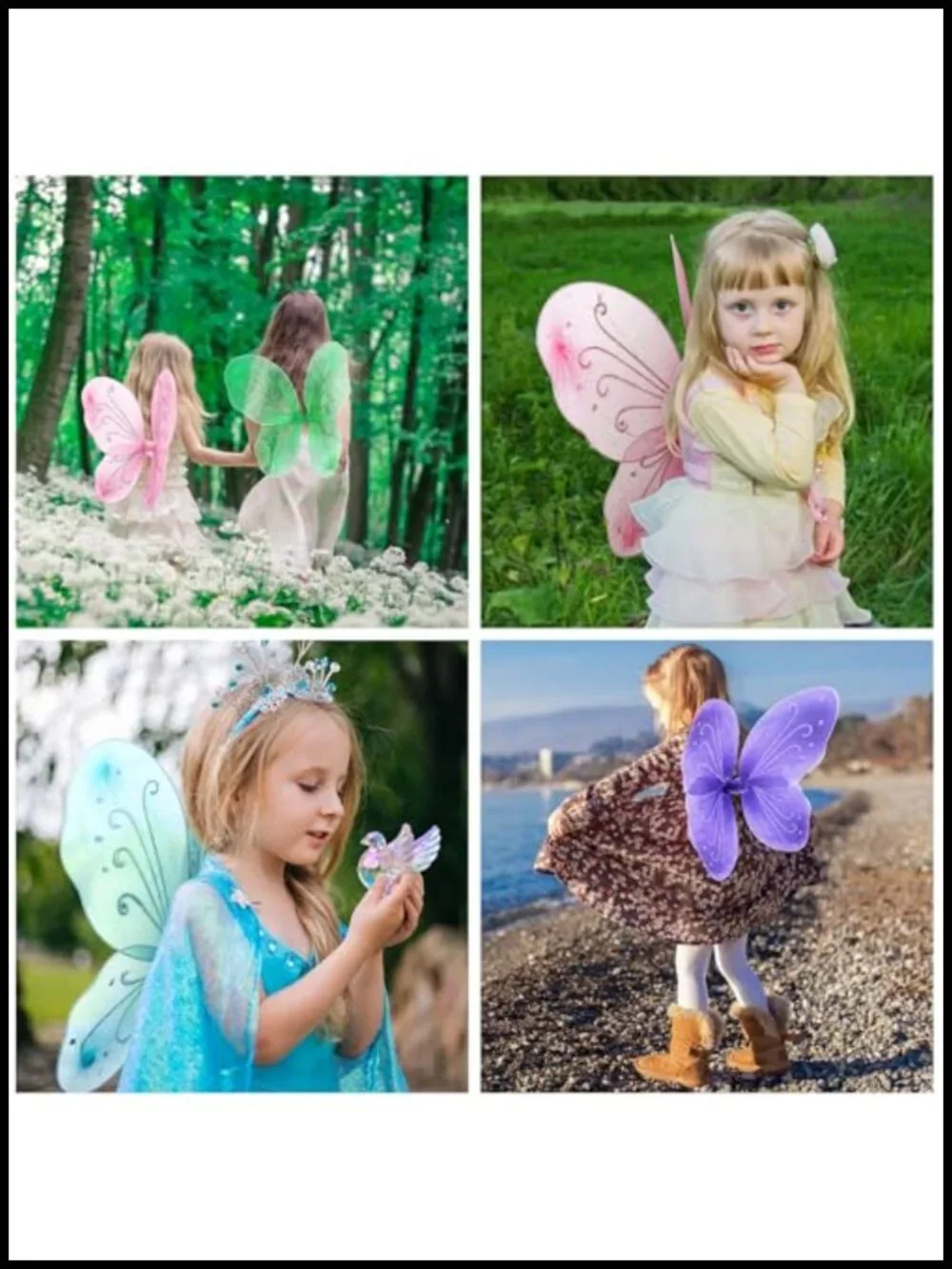 24 Pcs Fairy Wings Butterfly Wings Bulk Princess Costume Accessory for Kids